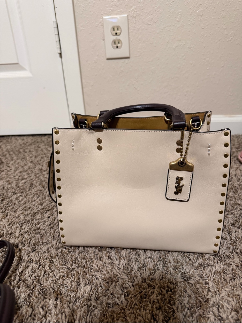 Coach Rogue 25 in Colorblock with Rivets in Ivory